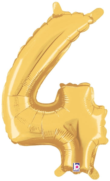 14" Airfill Only (Self Sealing) Megaloon Jr. Shape 4 Gold Balloon