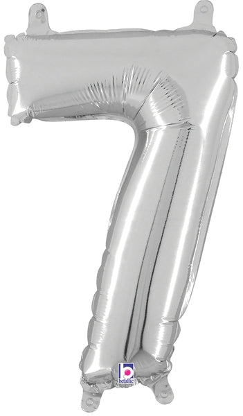 14" Airfill Only (Self Sealing) Megaloon Jr. Shape 7 Silver Balloon