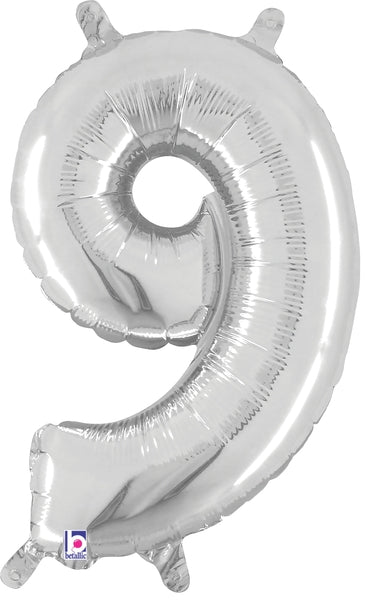 14" Airfill Only (Self Sealing) Megaloon Jr. Shape 9 Silver Balloon
