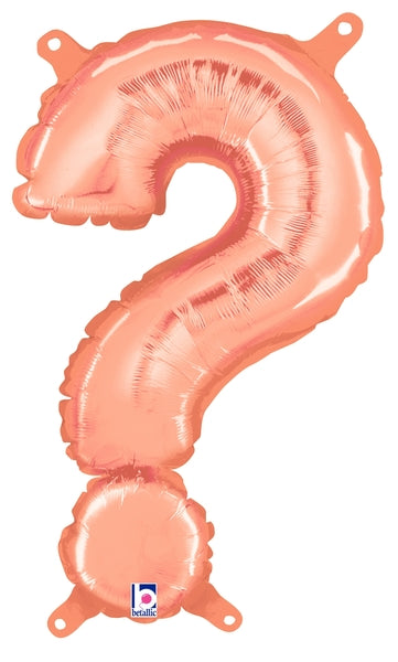 14" Airfill Only Megaloon Jr. Foil Balloon Question Mark ( ? ) Rose Gold