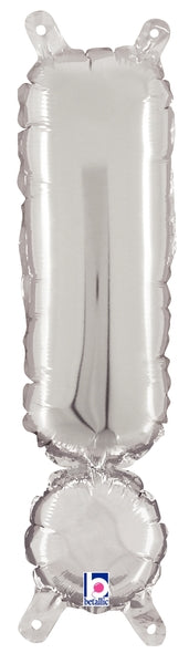 14" Airfill Only Megaloon Jr. Foil Balloon Exclamation Point ( ! ) Silver