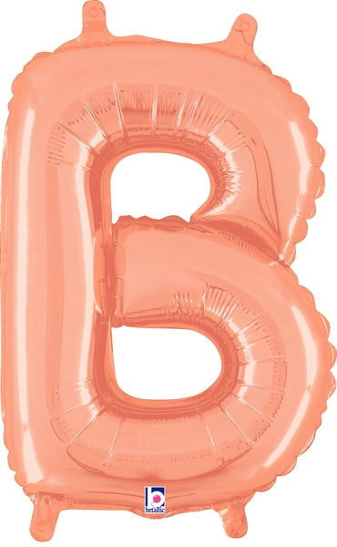 14" Airfill Only (Self Sealing) Megaloon Jr. Letter B Rose Gold Balloon
