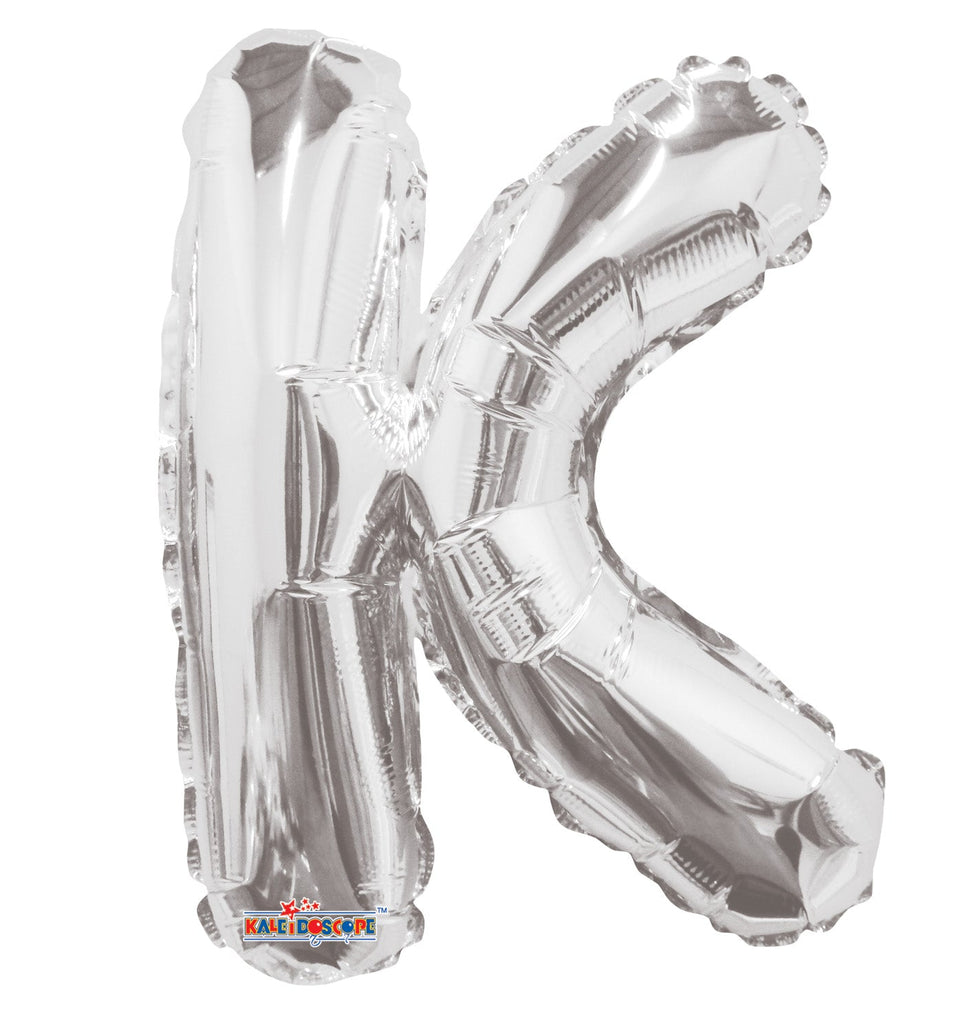 14" Airfill with Valve Only Letter K Silver Balloon