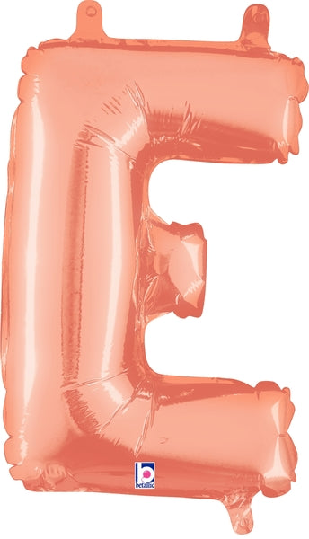 14" Airfill Only (Self Sealing) Megaloon Jr. Letter E Rose Gold Balloon