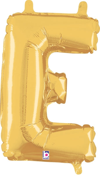 7" Airfill Only (requires heat sealing) Megaloon Jr. Letter Balloons E Gold