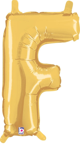 7" Airfill Only (requires heat sealing) Megaloon Jr. Letter Balloons F Gold