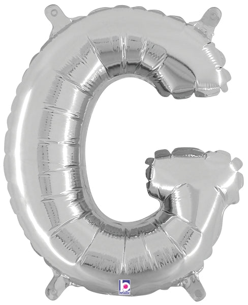 7" Airfill Only (requires heat sealing) Megaloon Jr. Letter Balloons G Silver