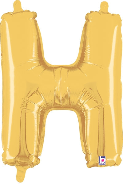 14" Airfill Only (Self Sealing) Megaloon Jr. Shape H Gold Balloon