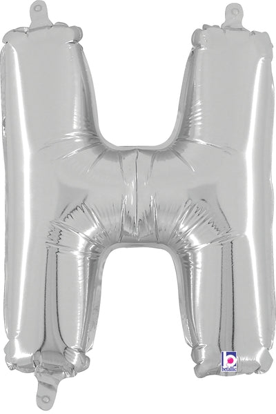 14" Airfill Only (Self Sealing) Megaloon Jr. Shape H Silver Balloon