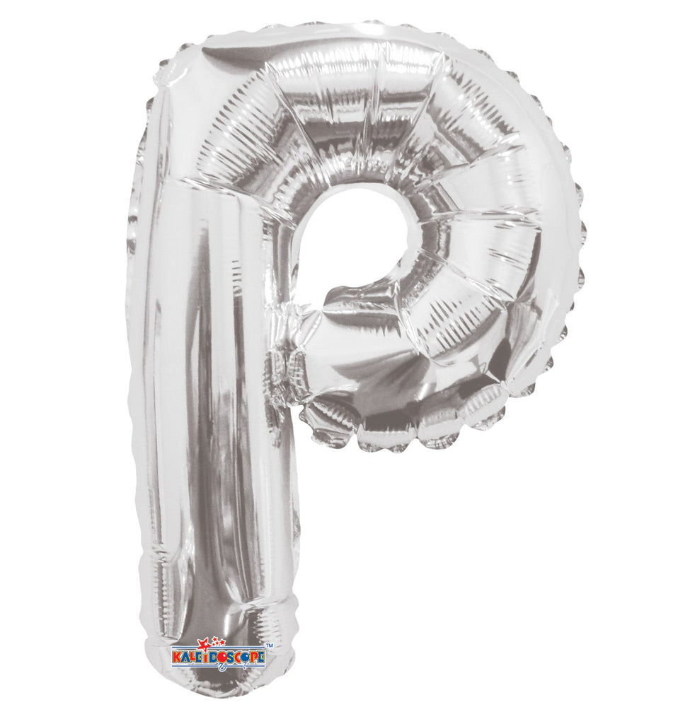 14" Airfill with Valve Only Letter P Silver Balloon