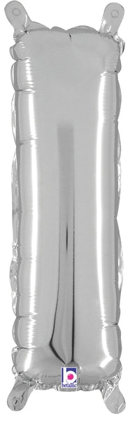 14" Airfill Only (Self Sealing) Megaloon Jr. Shape I Silver Balloon