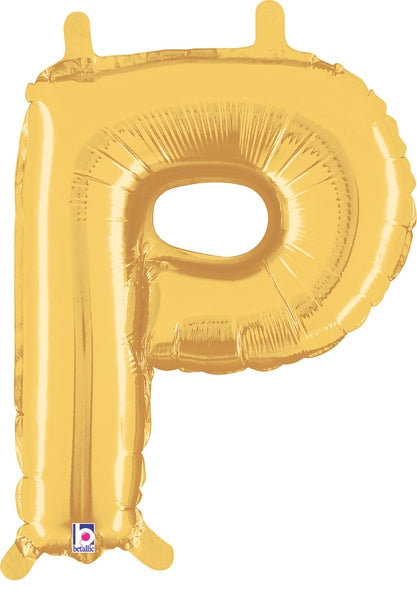 14" Airfill Only (Self Sealing) Megaloon Jr. Shape P Gold Balloon