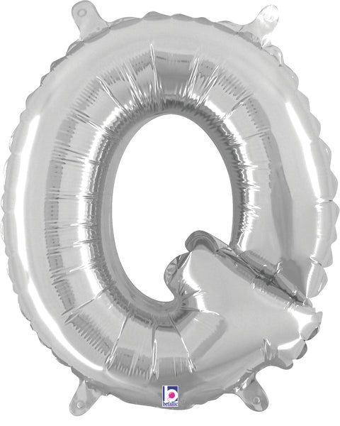 14" Airfill Only (Self Sealing) Megaloon Jr. Shape Q Silver Balloon