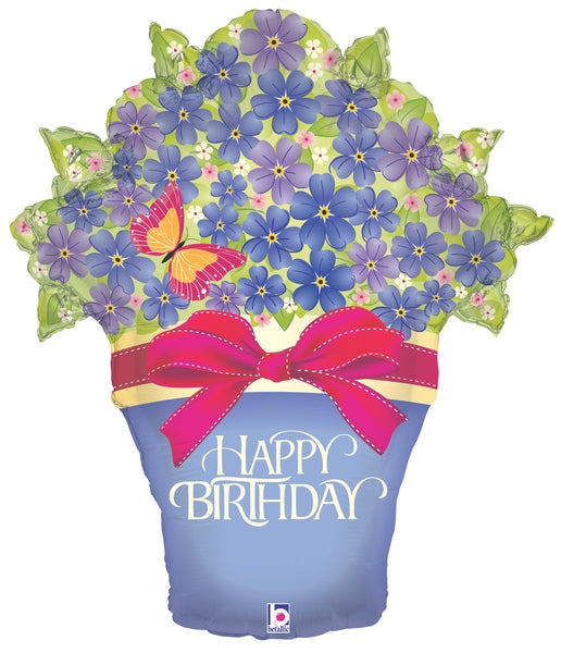 33" Foil Shape Balloon Birthday Potted Violets