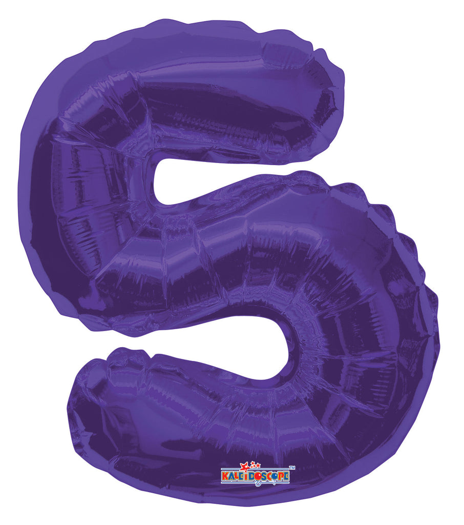 14" Airfill with Valve Only Number 5 Purple Balloon