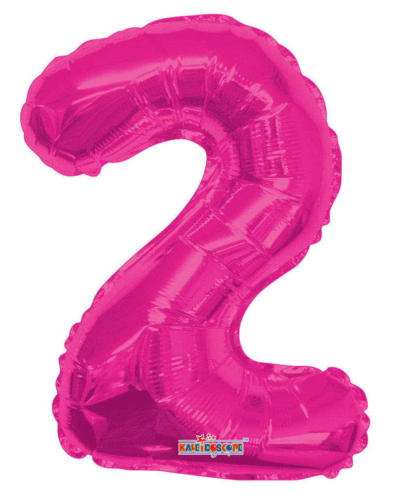 14" Airfill with Valve Only Number 2 Magenta Balloon