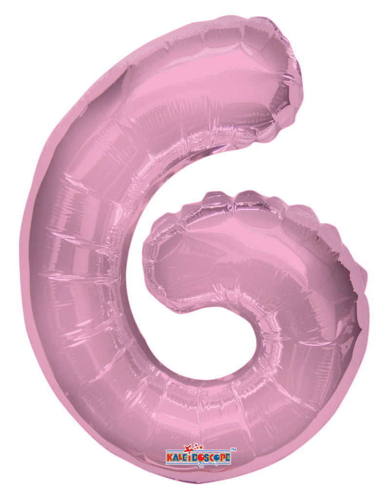 14" Airfill with Valve Only Number 6 Light Pink Balloon