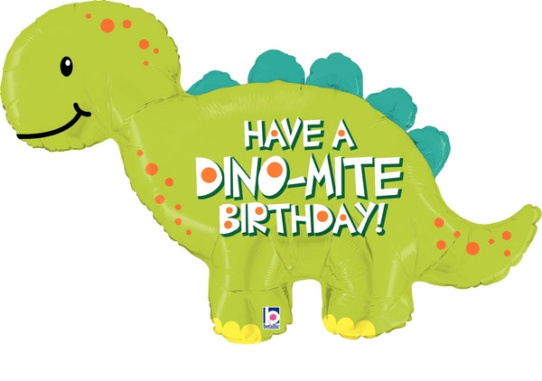 45" Foil Shape Balloon Packaged Dino-Mite Birthday