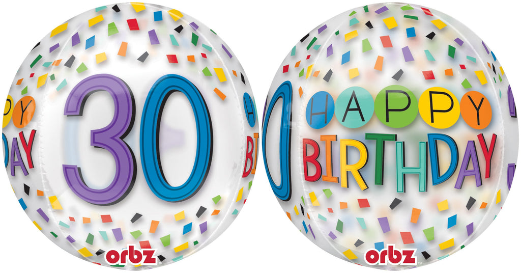 16" Happy 30th Birthday Rainbow Balloon