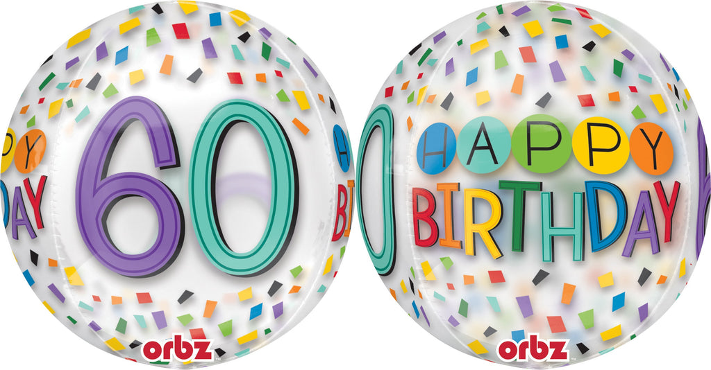 16" Happy 60th Birthday Rainbow Balloon