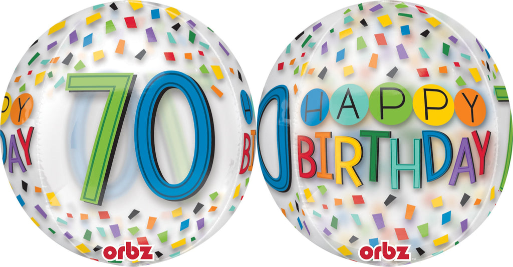 16" Happy 70th Birthday Rainbow Balloon