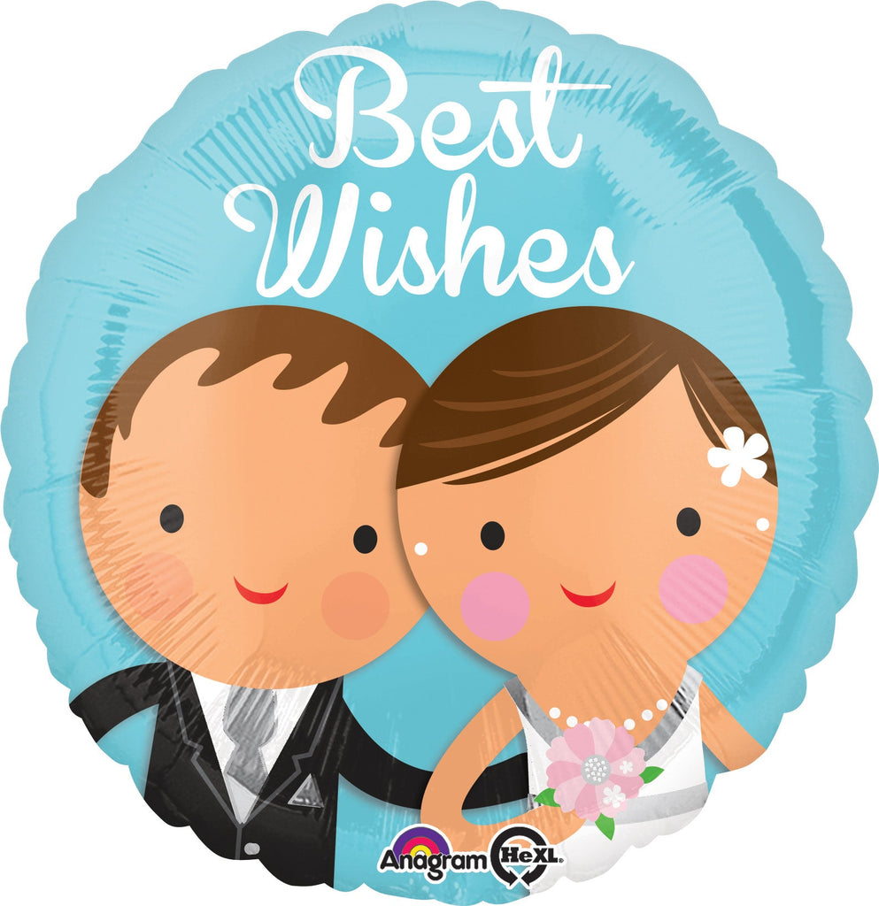 18" Best Wishes Wedding Couple Balloon