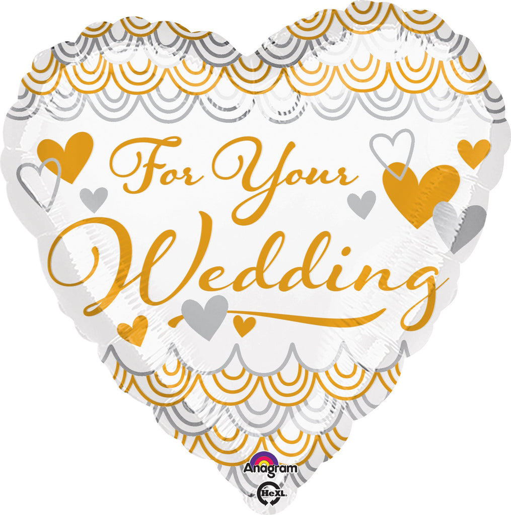 18" For Your Wedding Heart Balloon