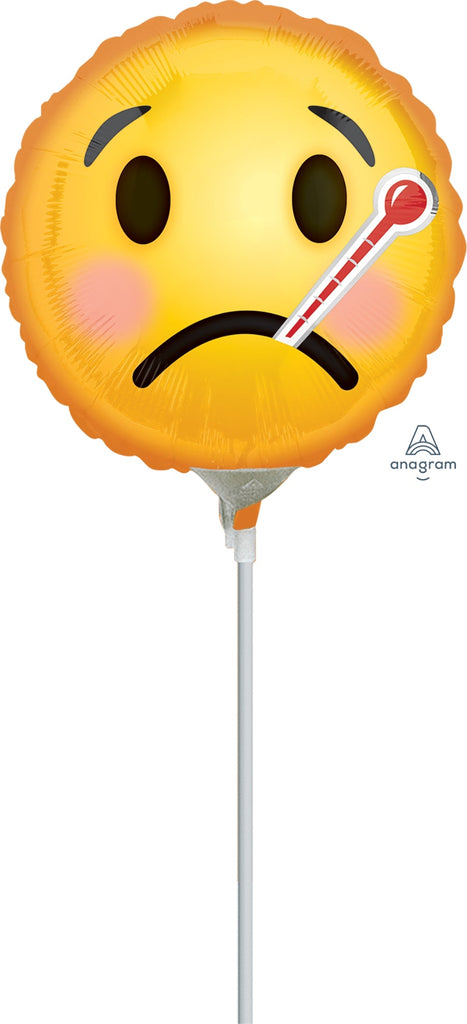 4" Airfill Only Get Well Emoticon Balloon