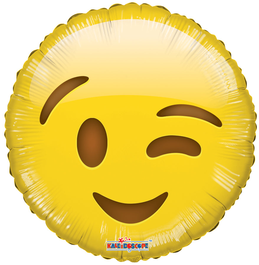 18" Smiley Wink Balloon Emoji