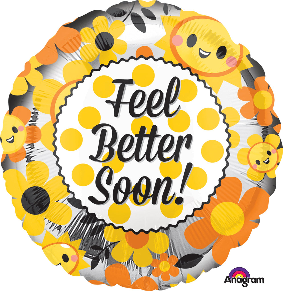 18" Feel Better Happy Balloon