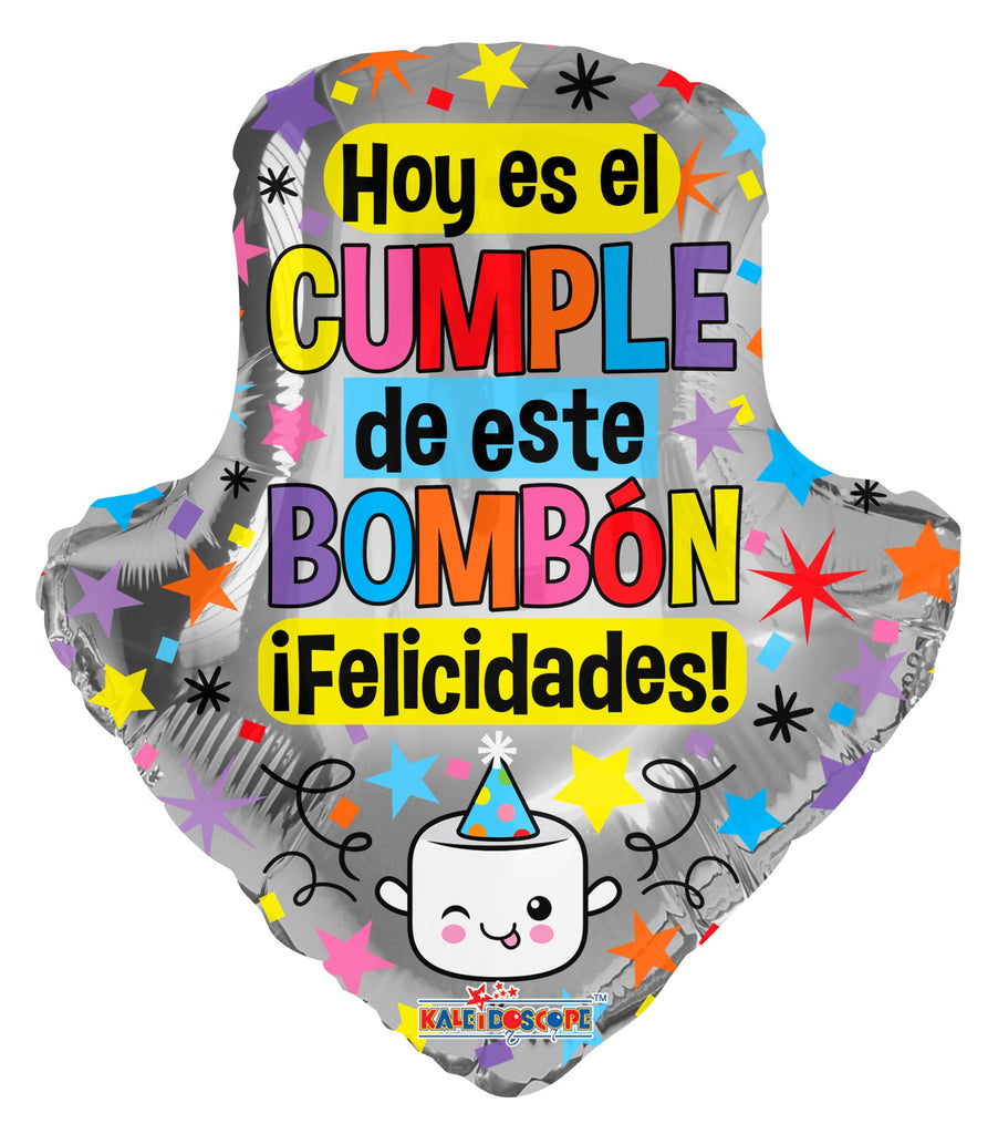18" Cumple Bombón Flecha Shape (Spanish) Foil Balloon