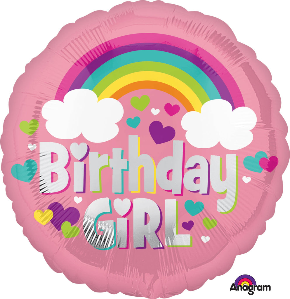 18" Birthday Girl Rainbow Fun Balloon