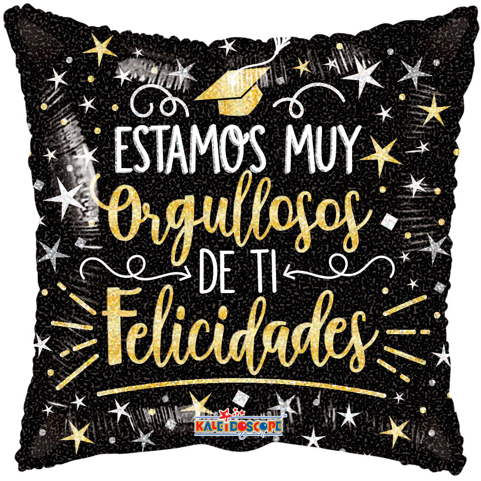 18" Orgullos De Ti Graduado Holographic Foil Balloon (Spanish)