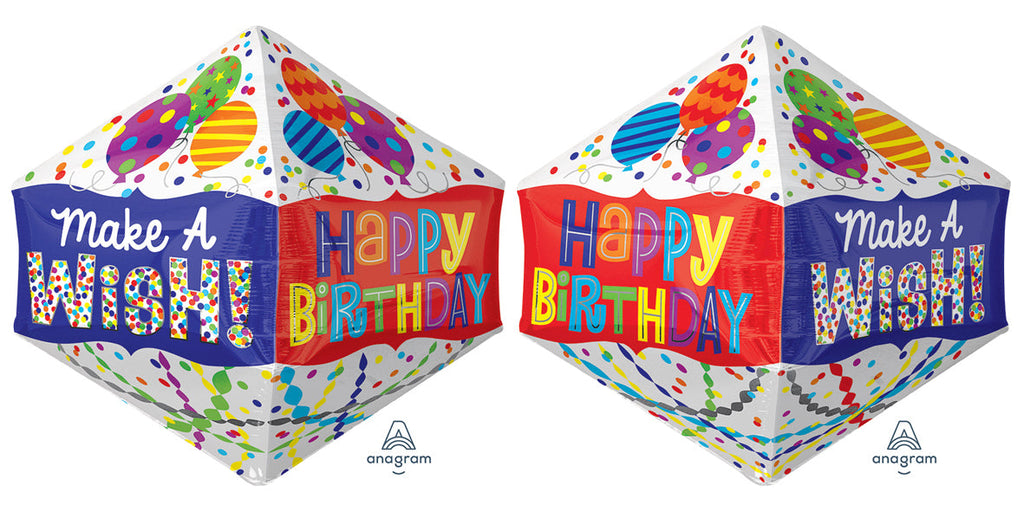 21" Anglez Happy Birthday Make A Wish Foil Balloon