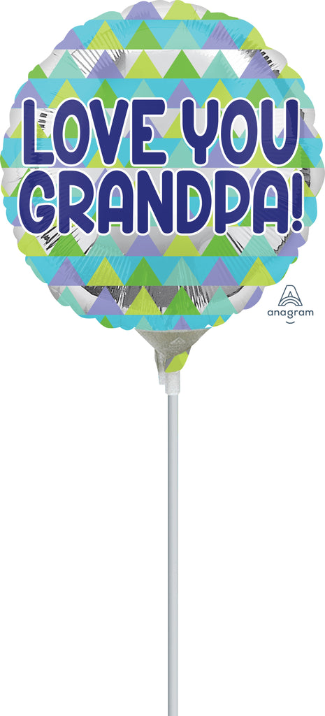 9" Airfill Only Grandpa Triangle Pattern Balloon