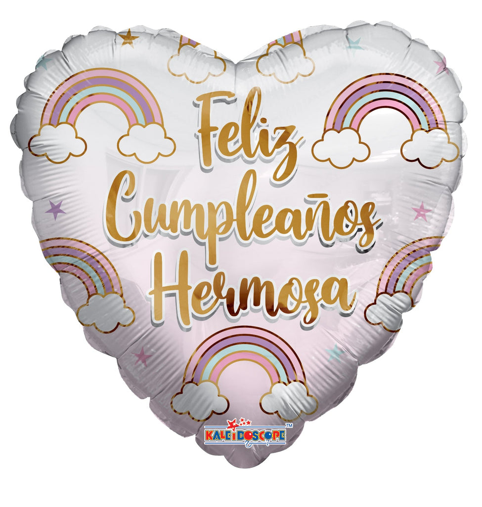 18" Feliz Cumple Hermosa (Spanish) Foil Balloon