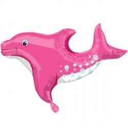 28" Playful Dolphin Pink Balloon