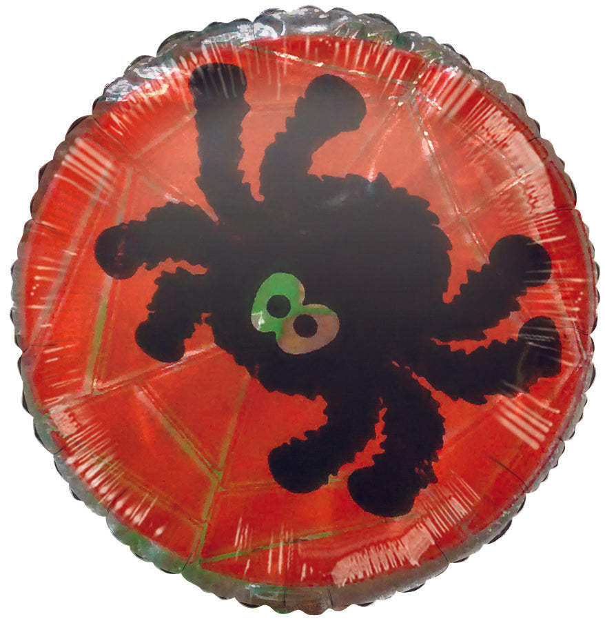 Black Spider Halloween Themed Airfill-Only Mylar Balloon