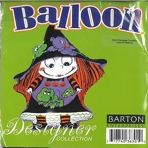 33" Witch With Frogs Balloon