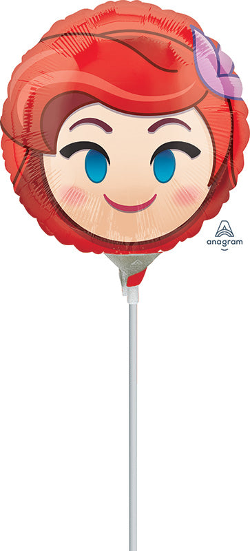 9" Airfill Only Ariel Emoji Balloon