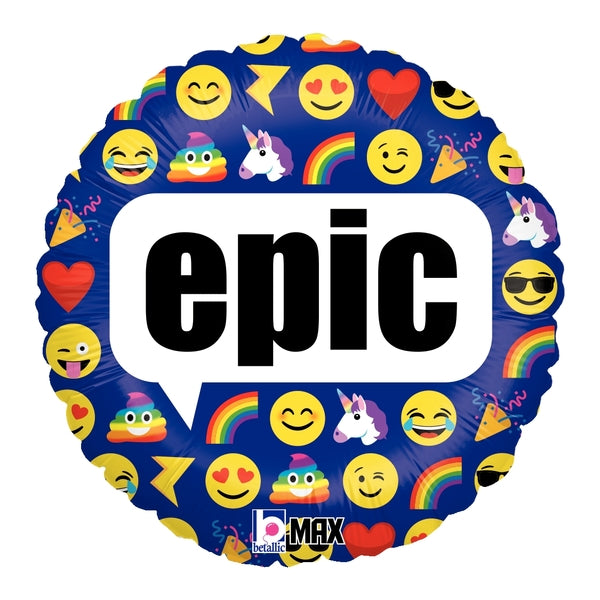 18" MAX Float Emoji Epic Foil Balloon