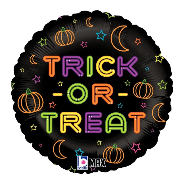 18" MAX Float Neon Trick or Treat Foil Balloon