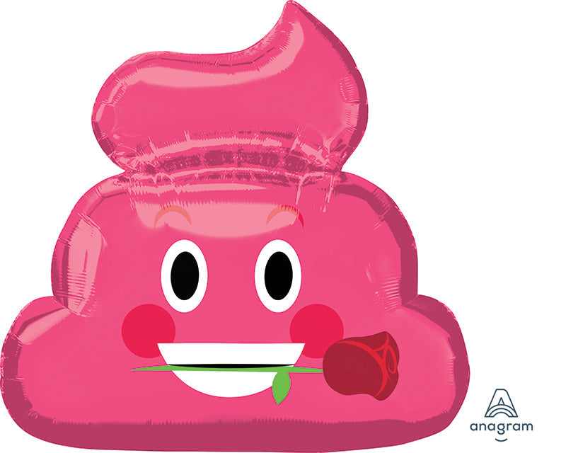 25" Emoticon Pink Poop Balloon