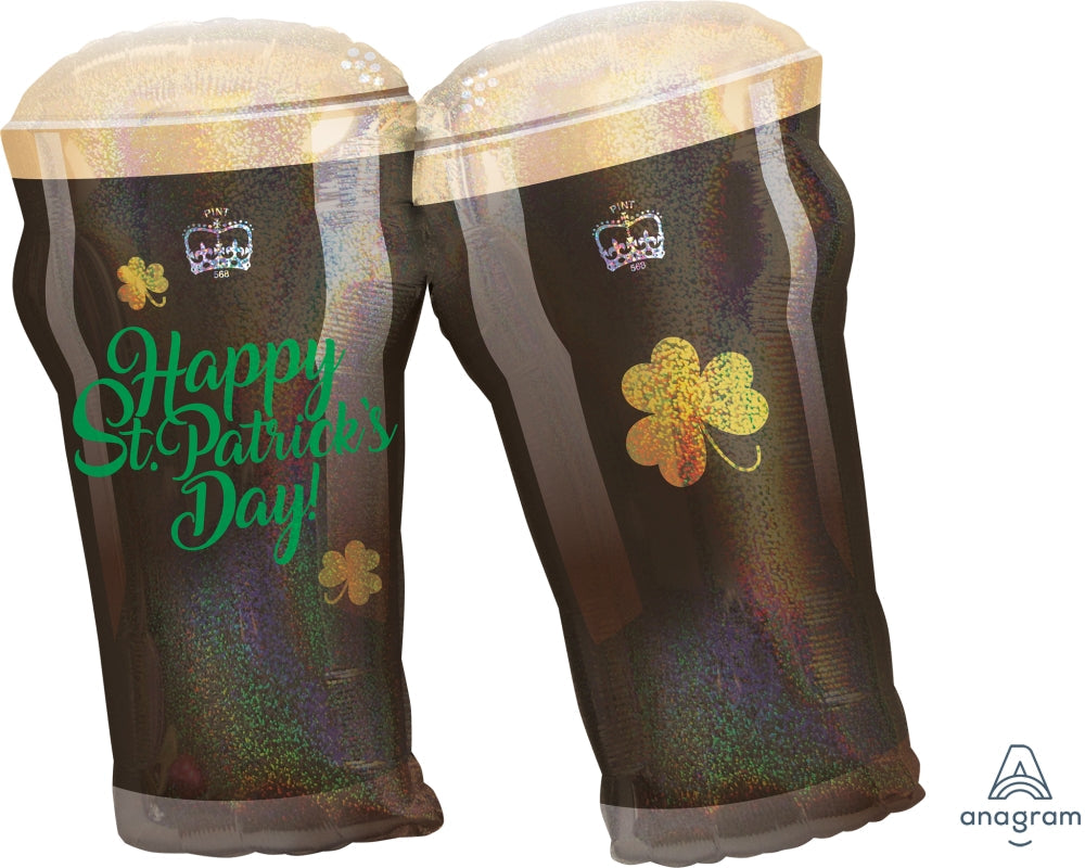 28" St. Patty's Beer Glasses Balloon
