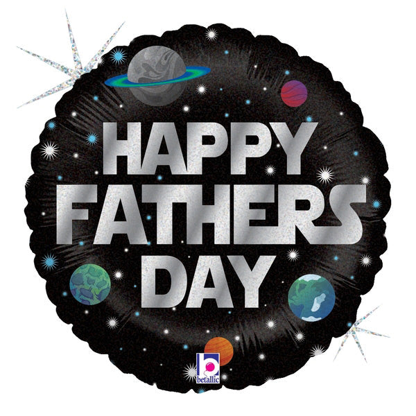 18" Holographic Galactic Father's Day Foil Balloon