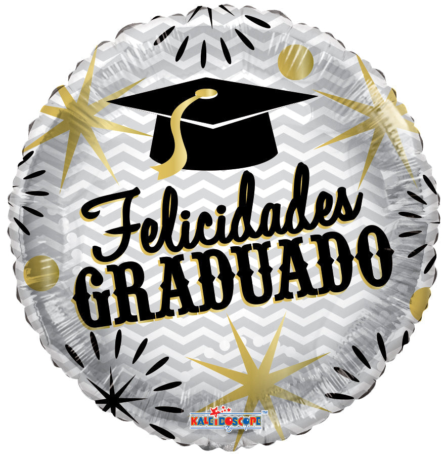 9" Airfill Only Felicidades Graduado Estrellas Foil Balloon (Spanish)