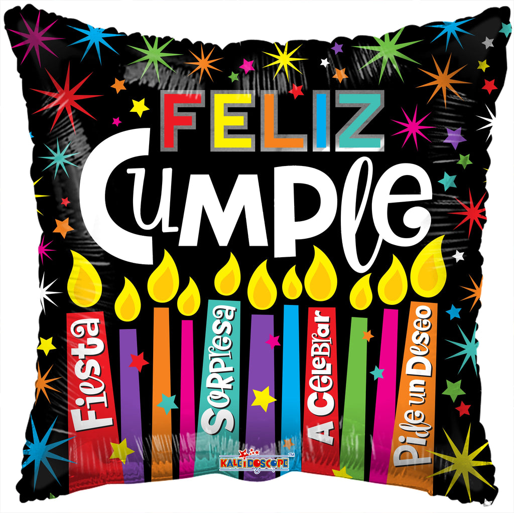 18" Feliz Cumple Velitas (Spanish) Foil Balloon