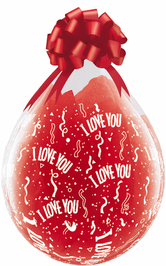 18" Stuffing Balloons I Love You-A-Round Clear (25 Count)