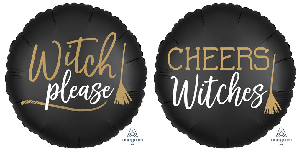 18" Satin Cheers Witches Foil Balloon