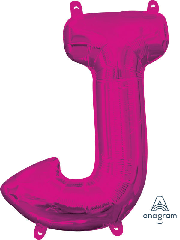 16" Airfill Only Anagram Brand Letter "J" Pink Foil Balloon